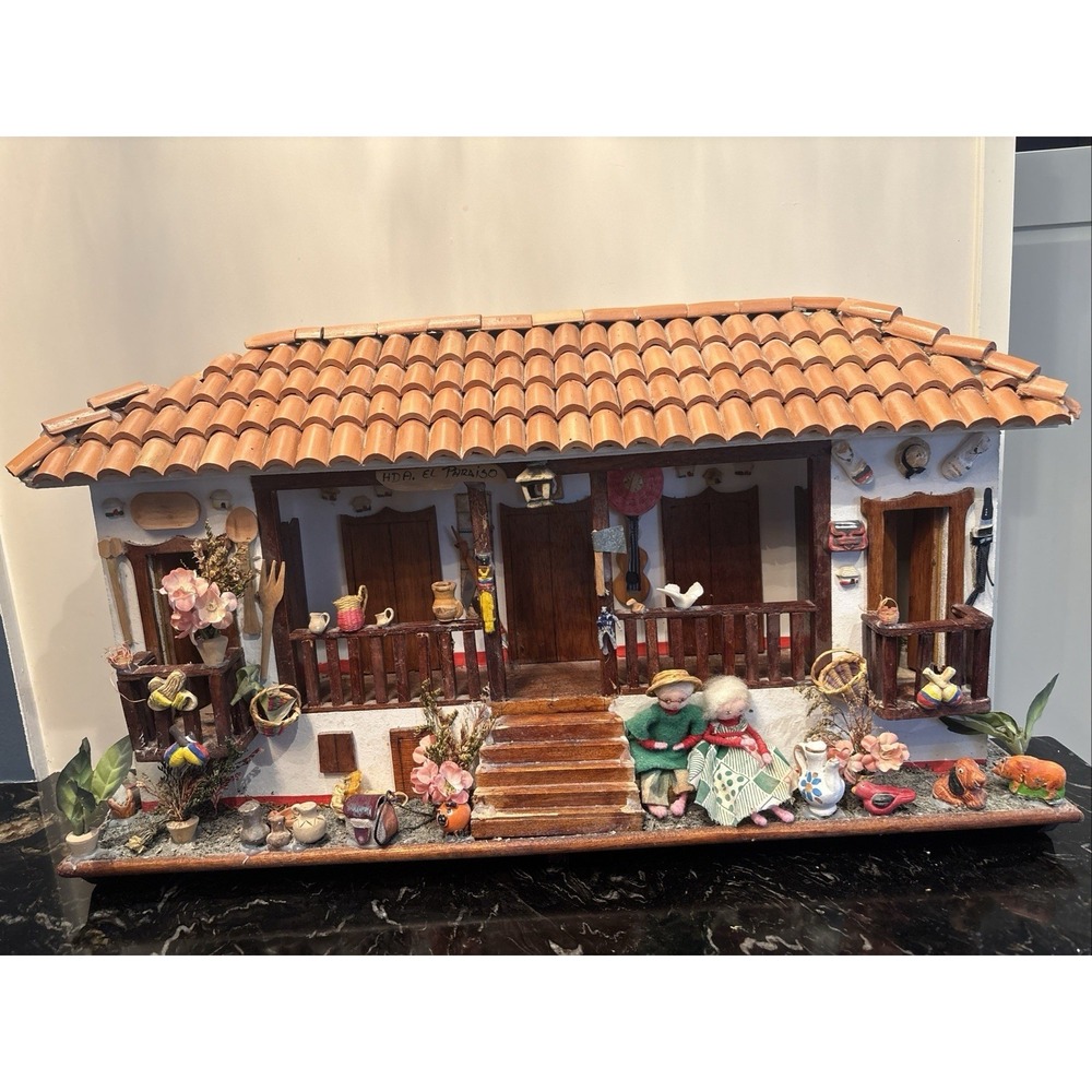 Colombia Handcrafted Miniature Casita House Porch Colombian Balconies Wall Art